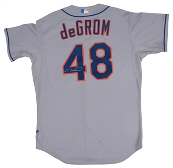 2015 Jacob deGrom Game Used & Signed New York Mets Road Jersey Used on 7/8/2015 (MLB Authenticated)